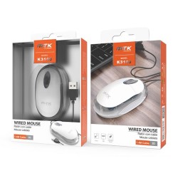 Ratón Con Cable USB MTK K3100 Blanco 1.4m 3D