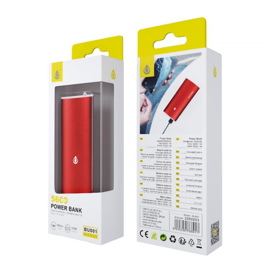 Power Bank One Plus Bu001 5600mah Red