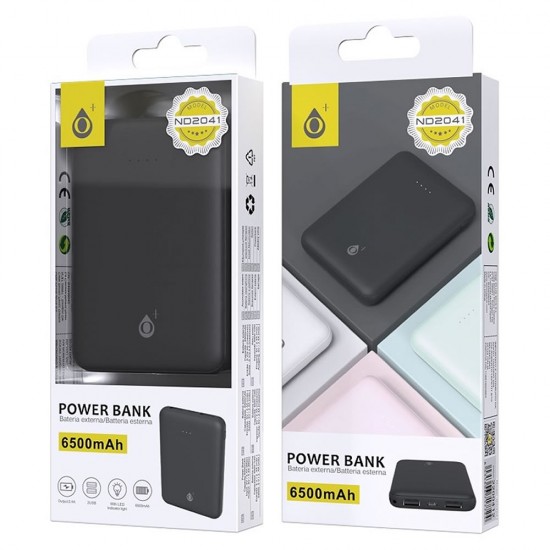 One Plus ND2041 Black 6500mAh 2 Usb Power Bank