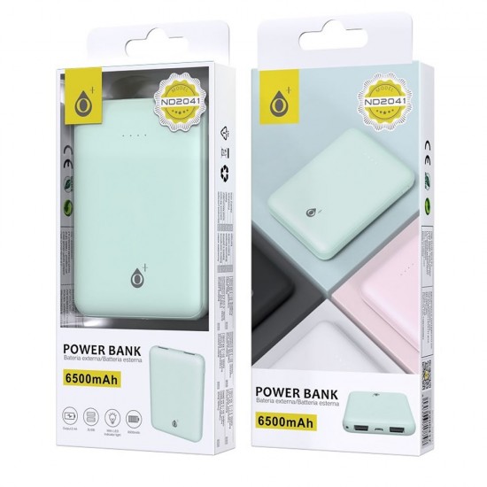 One Plus ND2041 Green 6500mAh 2 Usb Power Bank