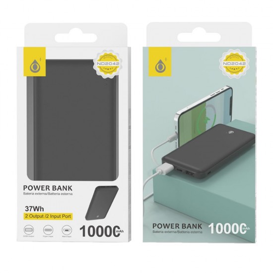 Power Bank One Plus Nd2042 Preto 10000mah/37wh 2 Output 2 Input Port Usb+Type C