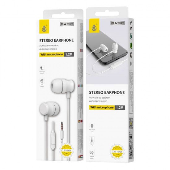 Auricular One Plus C6193 Branco 3.5mm Plug 1.2m High-Clarity