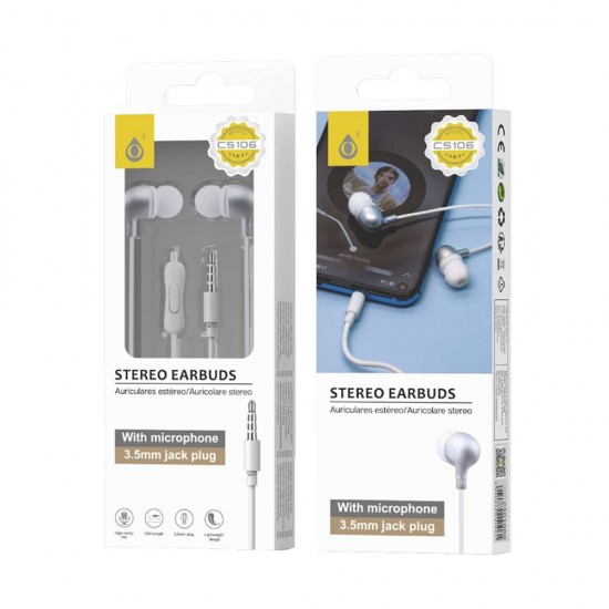 One Plus C5106 White 3.5mm 1.2m Stereo Earphones