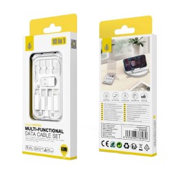 One Plus NB1508 White Multifunctional 10 In 1 60W Data Cable Set