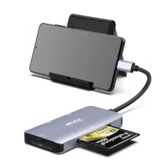 MTK TG7193 Grey Type-C To 2 USB 3.0/SD/TF/CF Card Reader