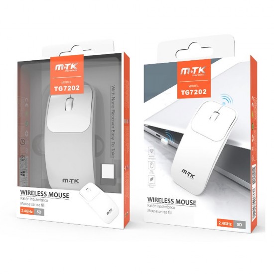 Wireless Mouse Mtk TG7202 White 2.4ghz 