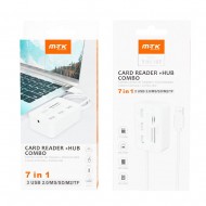 Card Reader Mtk Tr9167 White 3 Usb 2.0/Ms/Sd/M2/TF Card Reader+Hub