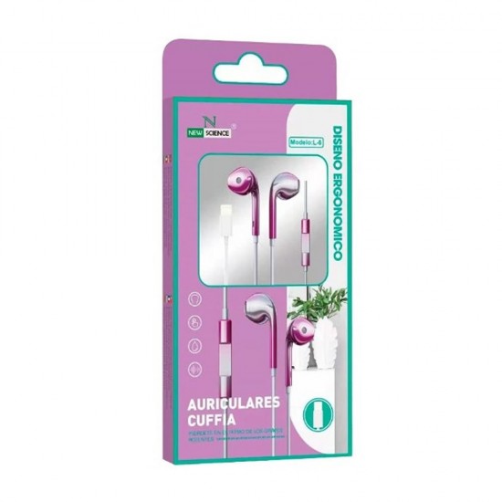 New Science L-6 Pink Headphones For Iphone With Microphone
