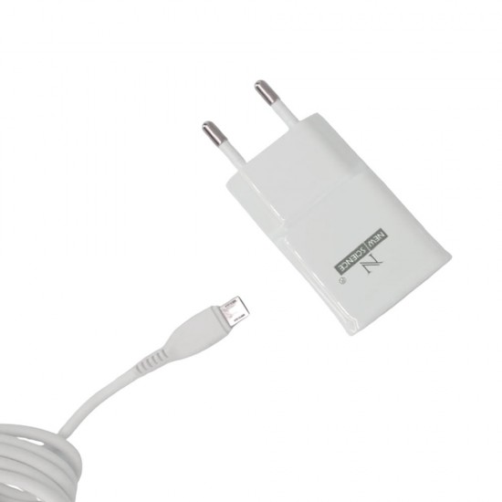 Carregador 240v New Science Carga Super Rápida Sld-T31 Branco 2.4a 12w Para Micro Usb