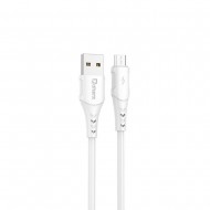 Cabo De Dados Qcharx Athens Branco 18w 3a 1m Para Micro Usb