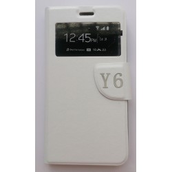 Capa Flip Cover Com Janela Huawei Y6 Branco
