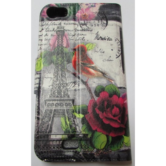 Capa Flip Cover Com Janela E Desenho Wiko Lenny Desenho Paris