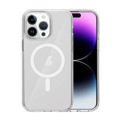 Capa Silicone Dura Apple Iphone 15 Pro Transparente Magsafe