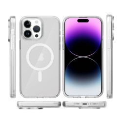 Capa Silicone Dura Apple Iphone 15 Pro Transparente Magsafe