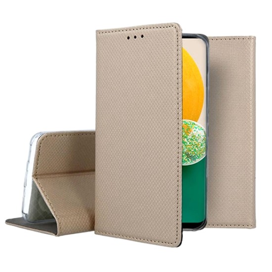 Capa Flip Cover Samsung Galaxy A13 4g Dourado Smart Book Magnet
