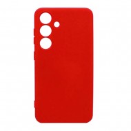 Samsung Galaxy S24 Fe Red Silicone Case With Camera Protector