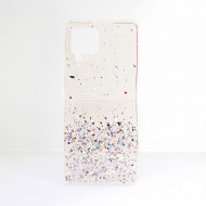 Capa Silicone Gel Liquido Glitter Samsung Galaxy A42 5g / A426 Clear Pink