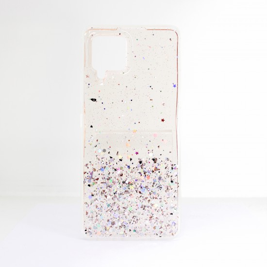 Capa Silicone Gel Liquido Glitter Samsung Galaxy A42 5g / A426 Rosa Clara