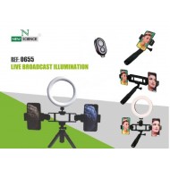 Ring Light New Science L12 Preto Com Tripod Stand E Duplo Mobile Suporte