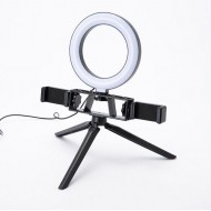 Ring Light New Science L12 Preto Com Tripod Stand E Duplo Mobile Suporte