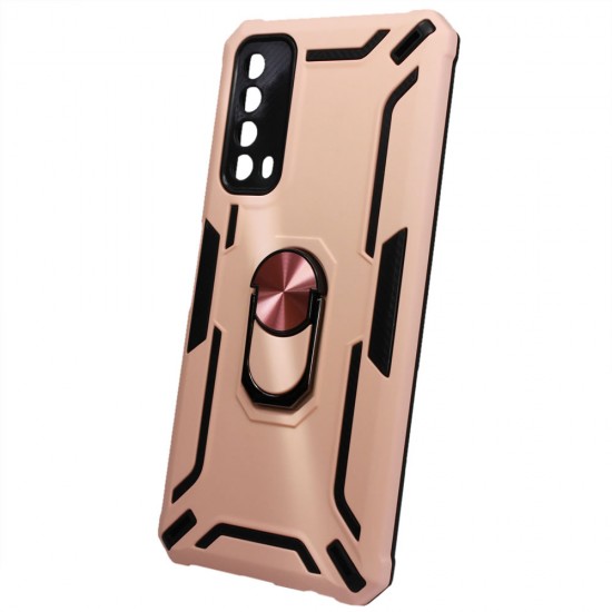 Capa Silicone Tpu Kickstand Heavy Duty Hibrid Huawei P Smart 2021 / Y7a Rosa Anel De Dedo Anti-Choque Capa Silicone Tpu Kickstand Heavy Duty Hibrid Huawei P Smart 2021 / Y7a Rosa Anel De Dedo Anti-Choque