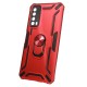 Capa Silicone Tpu Kickstand Heavy Duty Hibrid Huawei P Smart 2021 / Y7a Vermelho Anel De Dedo Anti-Choque