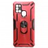 Capa Silicone Tpu Kickstand Heavy Duty Hibrid Samsung Galaxy A21s Rojo Anel De Dedo Anti-choque