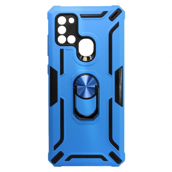 Capa Silicone Tpu Kickstand Heavy Duty Hibrid Samsung Galaxy A21s Azul Anel De Dedo Anti-choque Capa Silicone Tpu Kickstand Heavy Duty Hibrid Samsung Galaxy A21s Azul Anel De Dedo Anti-choque
