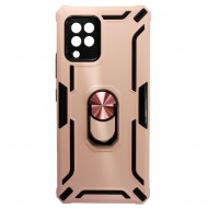 Capa Silicone Tpu Kickstand Heavy Duty Hibrid Samsung Galaxy A42 Rosa Anel De Dedo Anti-Choque