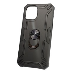 Capa Silicone Tpu Kickstand Heavy Duty Hibrid Apple Iphone 12 Pro Max 6.7" Negro Anel De Dedo Anti-choque