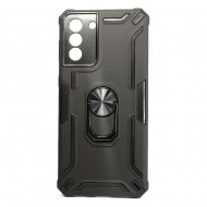 Capa Silicone Tpu Kickstand Heavy Duty Hibrid Samsung Galaxy S21 / S30 Preto Anel De Dedo Anti-Choque