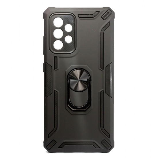 Capa Silicone Tpu Kickstand Heavy Duty Hibrid Samsung Galaxy A52 5G Preto Anel De Dedo Anti-Choque Capa Silicone Tpu Kickstand Heavy Duty Hibrid Samsung Galaxy A52 5G Preto Anel De Dedo Anti-Choque