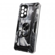 Capa Silicone Dura E Metal Com Anel De Dedo Samsung Galaxy A32 5g Desenho Dog Anti-Choque