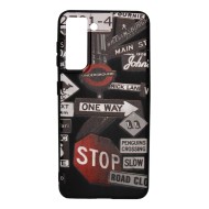 Silicone Back Case Gel Samsung Galaxy S30 / S21 Road sign