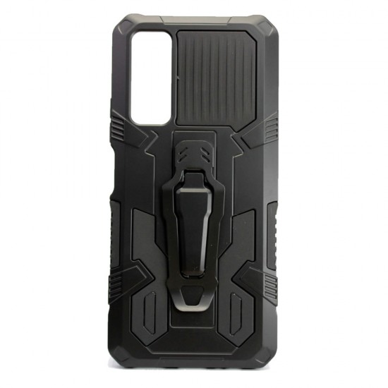 Capa Silicone Tpu Kickstand Heavy Duty Hibrid Huawei P Smart 2021 / Y7a Preto Suporte Poro Cinto Anti-Choque Capa Silicone Tpu Kickstand Heavy Duty Hibrid Huawei P Smart 2021 / Y7a Preto Suporte Poro Cinto Anti-Choque