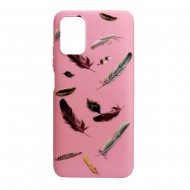 Silicone Cover Shining Gel Case Xiaomi PocoM3 Pink Feathers