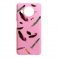 Silicone Cover Shining Gel Case Xiaomi Mi 10t Lite Pink Feathers