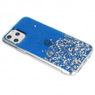 Capa Silicone Gel Liquido Glitter Samsung Galaxy A41 Azul