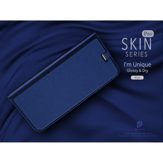 Capa Flip Cover Huawei P40 Lite E / Y7p Azul Dux Ducis Skin Pro
