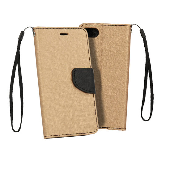 Capa Flip Cover Xiaomi Redmi 9a Dourado Preto Telone Fancy