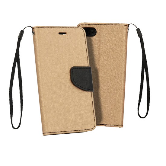 Capa Flip Cover Samsung Galaxy M31s Dourado Preto Telone Fancy