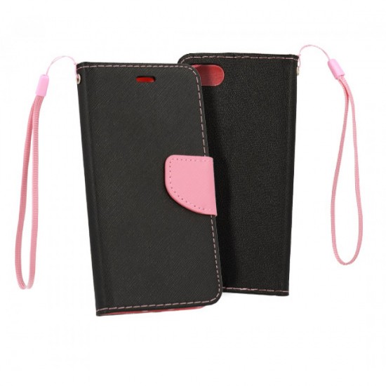 Capa Flip Cover Xiaomi Redmi 9c Preto Rosa Telone Fancy