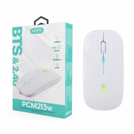 Mouse With Cable Usb Accetel Pcm213w White Clic Silencioso Rechargable E 1600 Dpi