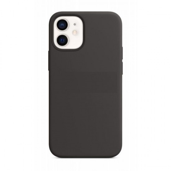 Hard Silicone Cover Apple Iphone 12 Mini 5.4 Black Solid Hard Silicone Cover Apple Iphone 12 Mini 5.4 Black Solid