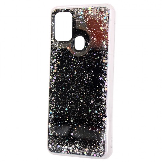 Bling Glitter Design Silicone Case Samsung Galaxy A21s / A217 Black