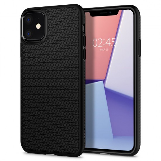 Capa Silicone Gel Spigen Liquid Air Apple Iphone 12 / 12 Pro 6.1" Preto