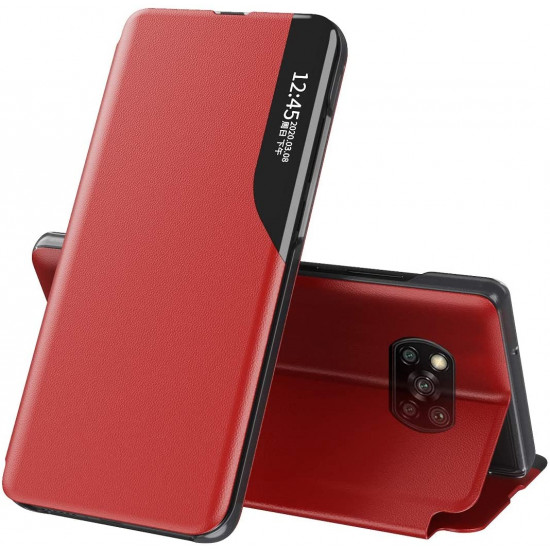 Flip Cover Smart View Standing Cover Xiaomi Redmi 9c Red