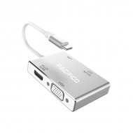 Adaptador De Usb-C Para Vga/Hdmi/Dvi/Usb3.0 Pacifico Np-Hd1072 Cinza