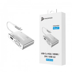 Adaptador De Usb-C Para Vga/Hdmi/Dvi/Usb3.0 Pacifico Np-Hd1072 Cinza