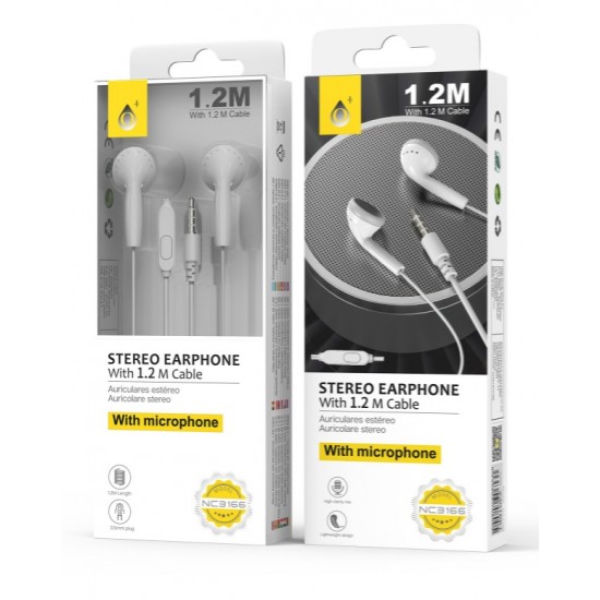 Auricular One Plus Nc3166 Branco 3.5mm Plug 1.2m Length